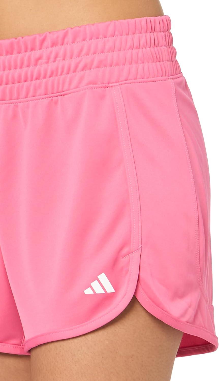 imageadidas Womens Pacer Essentials Knit HighRise Training ShortsPink FusionWhite