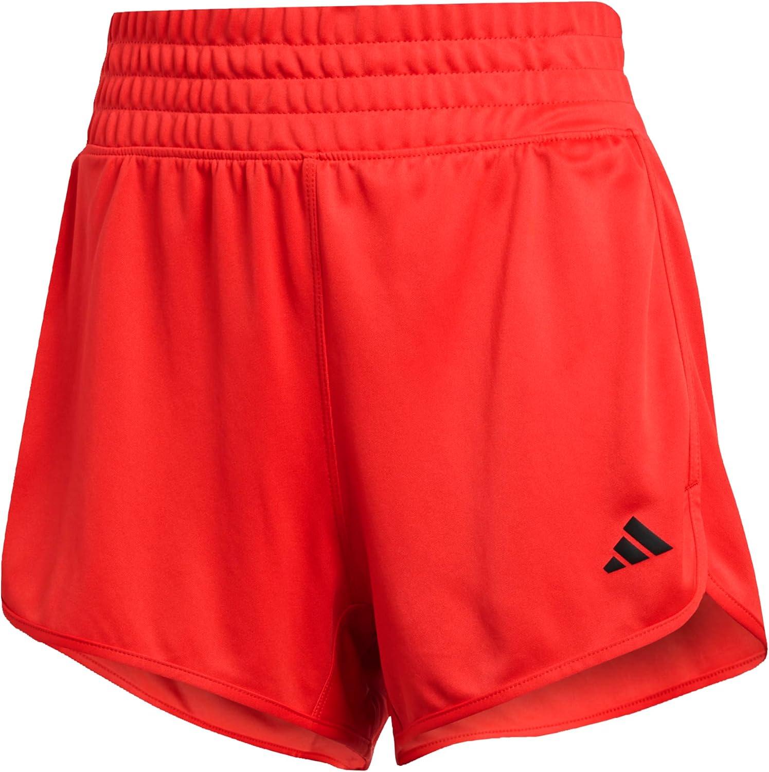 imageadidas Womens Pacer Essentials Knit HighRise Training ShortsPure RubyBlack