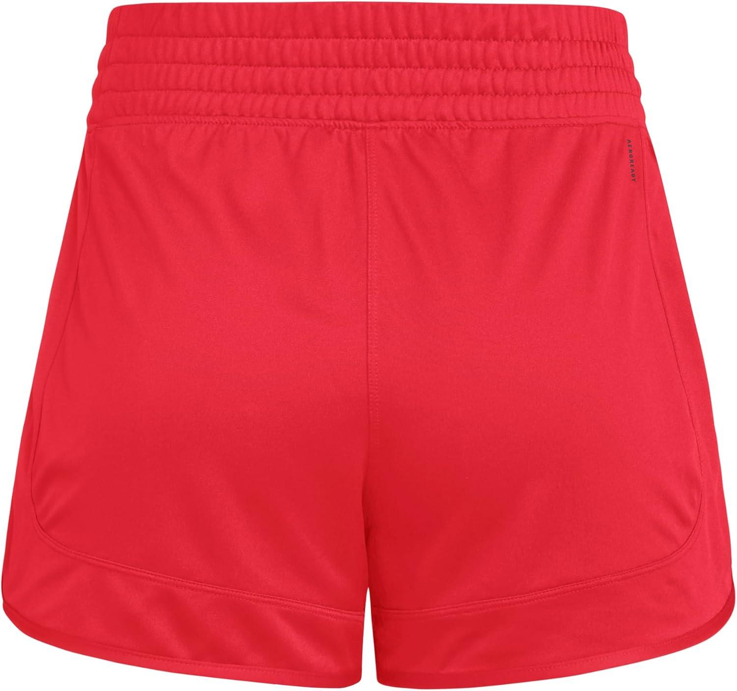 imageadidas Womens Pacer Essentials Knit HighRise Training ShortsPure RubyBlack