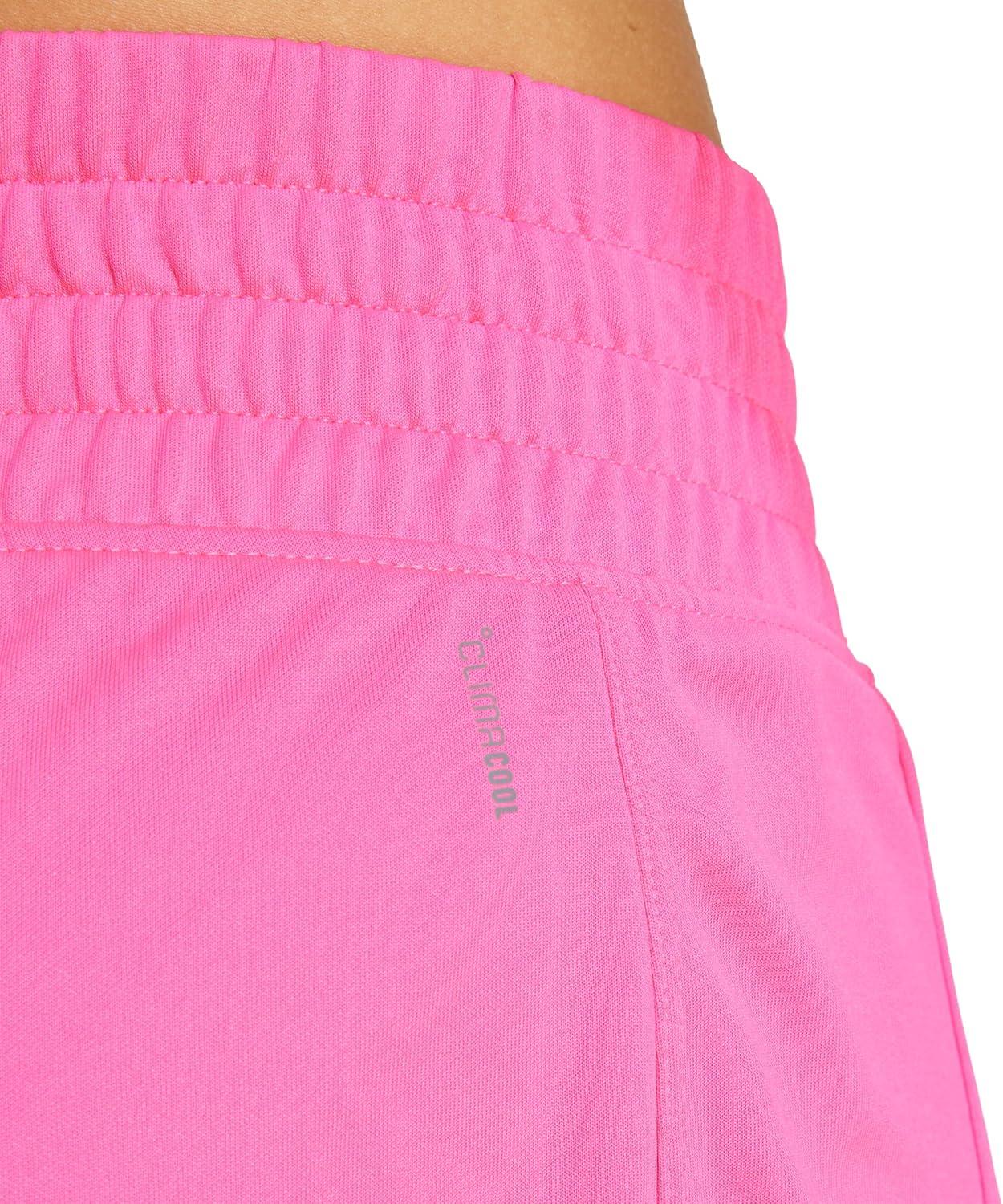 imageadidas Womens Pacer Essentials Knit HighRise Training ShortsShock PinkWhite