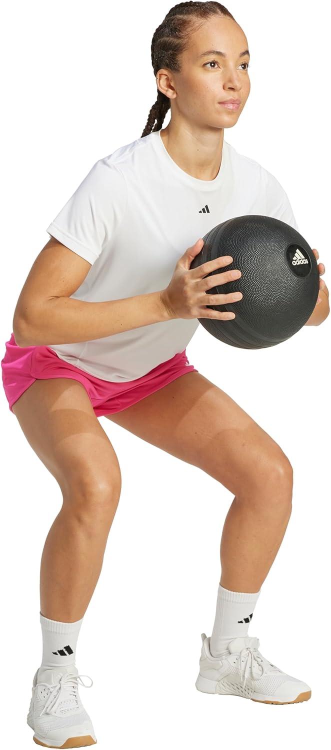 imageadidas Womens Pacer Essentials Knit HighRise Training ShortsShock PinkWhite