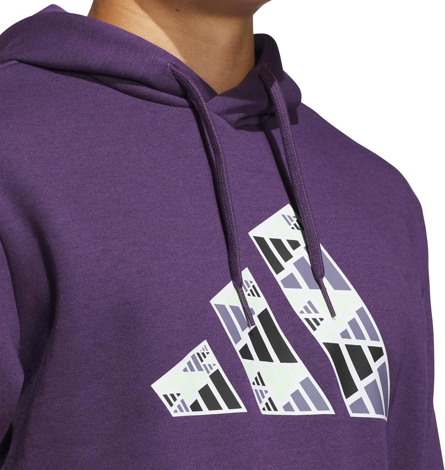 imageadidas mens Big Logo Graphic HoodieAurora Plum