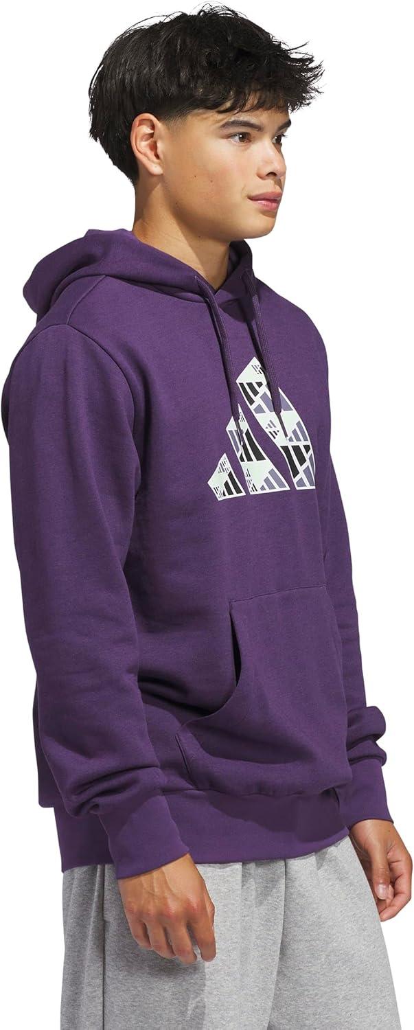 imageadidas mens Big Logo Graphic HoodieAurora Plum