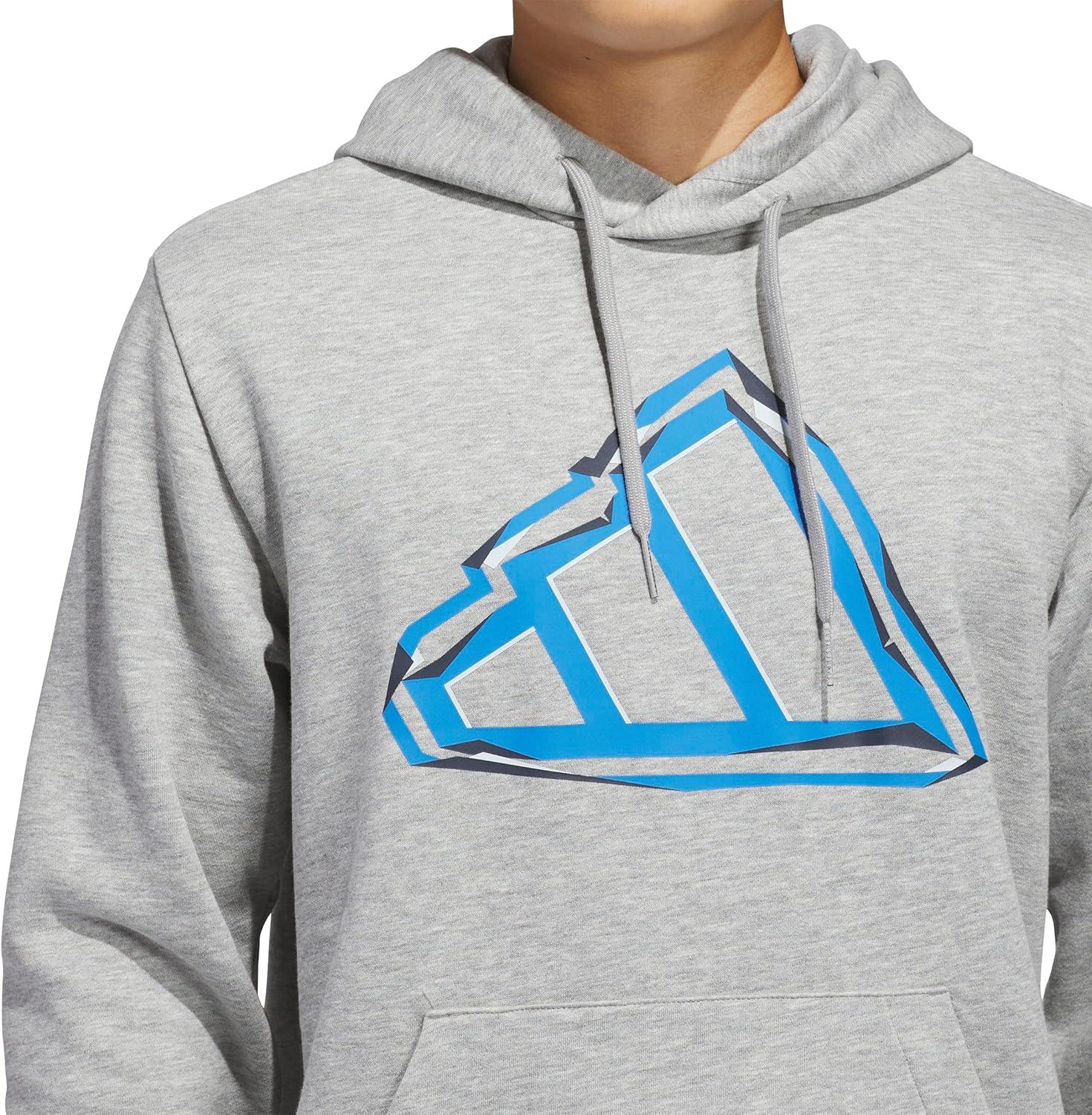 imageadidas mens Big Logo Graphic HoodieMedium Grey HeatherBlue