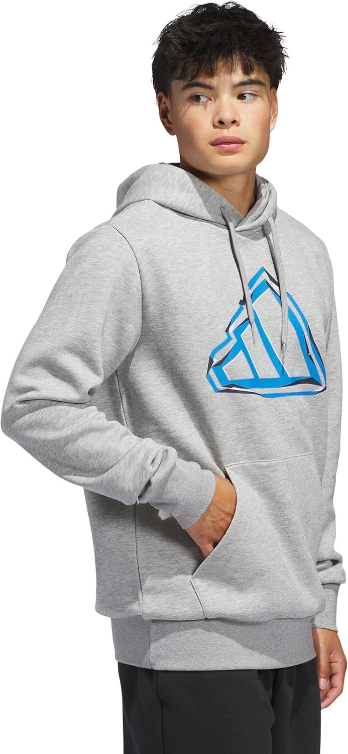 imageadidas mens Big Logo Graphic HoodieMedium Grey HeatherBlue
