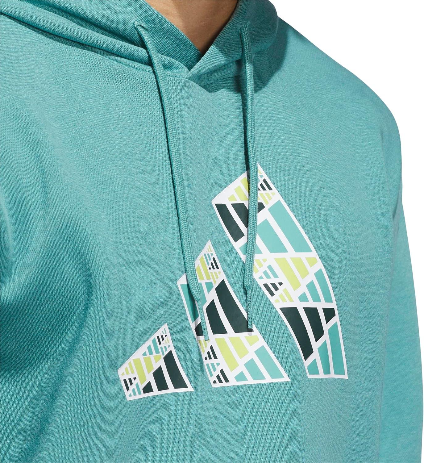 imageadidas mens Big Logo Graphic HoodiePowder Teal