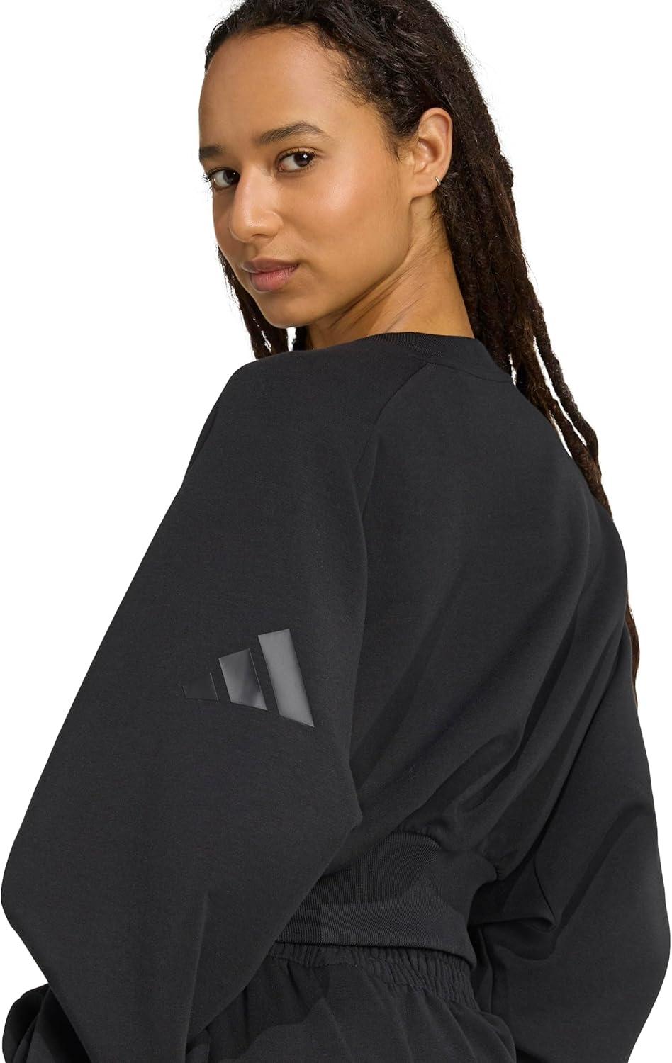 imageadidas womens All Szn Soft Lux Loose SweatshirtBlack