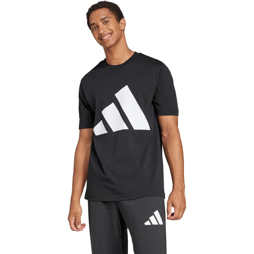 imageadidas Mens Essentials Big Logo TShirtBlackWhite