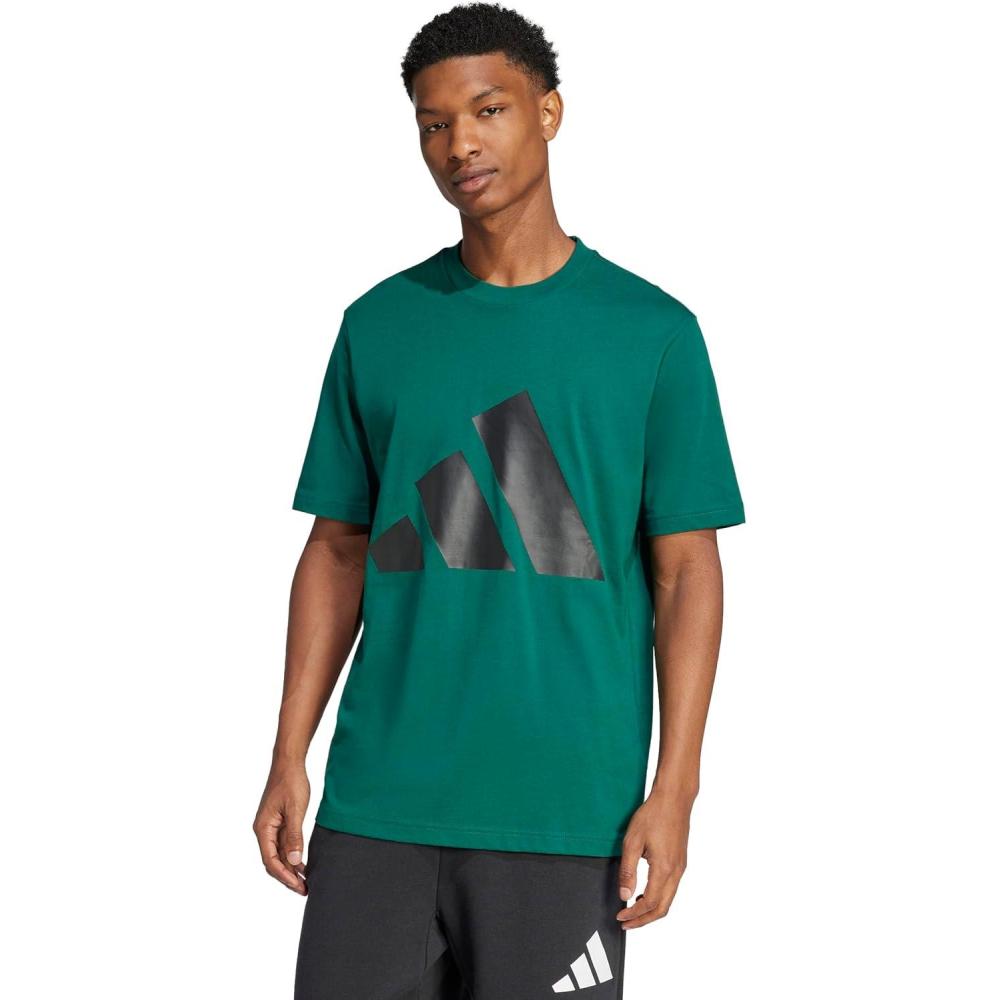 imageadidas Mens Essentials Big Logo TShirtCollegiate GreenBlack