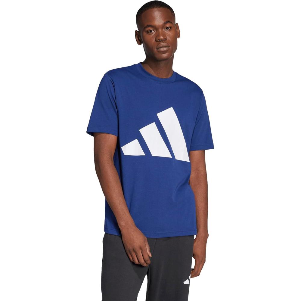 imageadidas Mens Essentials Big Logo TShirtDark BlueWhite