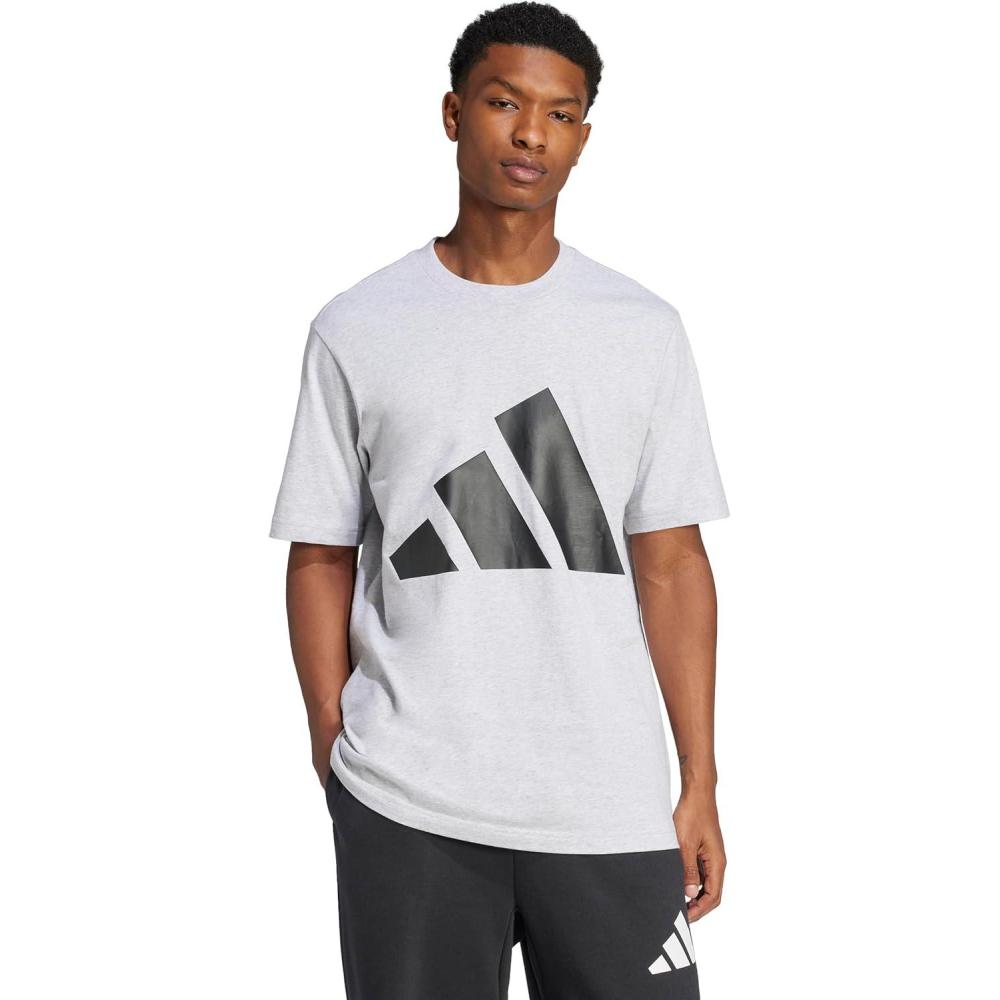 imageadidas Mens Essentials Big Logo TShirtLight Grey HeatherBlack