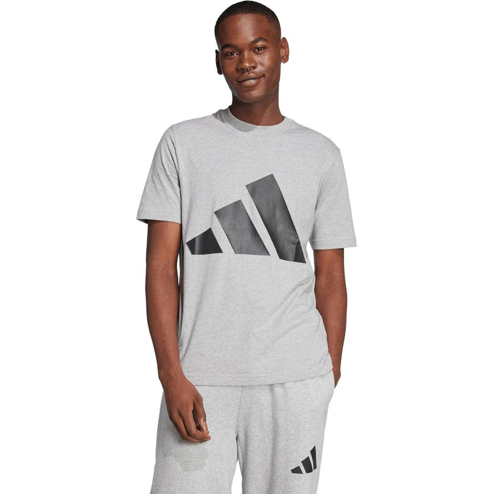 imageadidas Mens Essentials Big Logo TShirtMedium Grey HeatherBlack