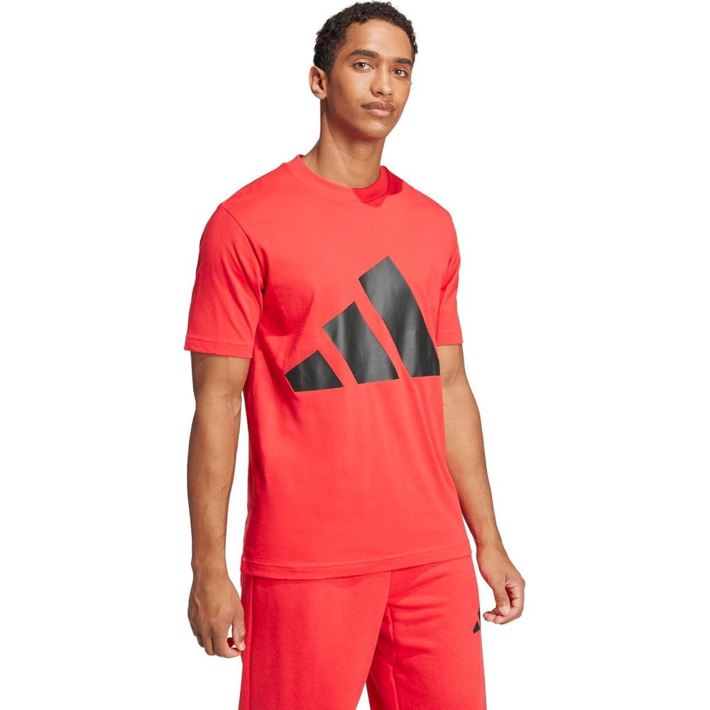 imageadidas Mens Essentials Big Logo TShirtPure RubyBlack