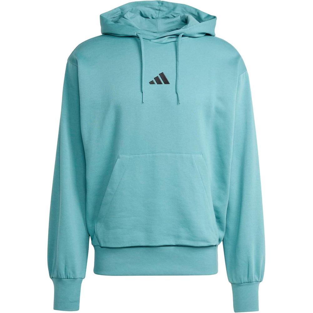 imageadidas Mens Essentials Feelcozy Fleece HoodiePowder TealBlack
