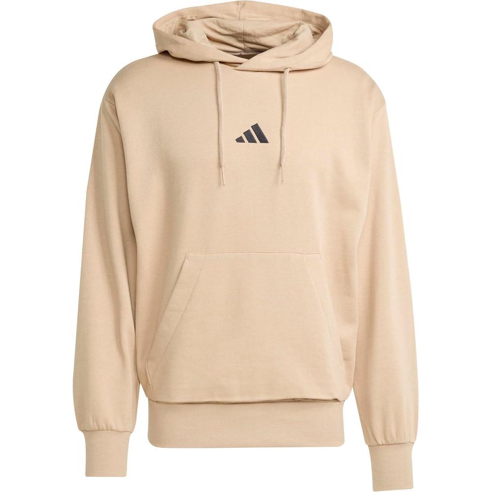 imageadidas Mens Essentials Feelcozy Fleece HoodieWarm SandstoneBlack