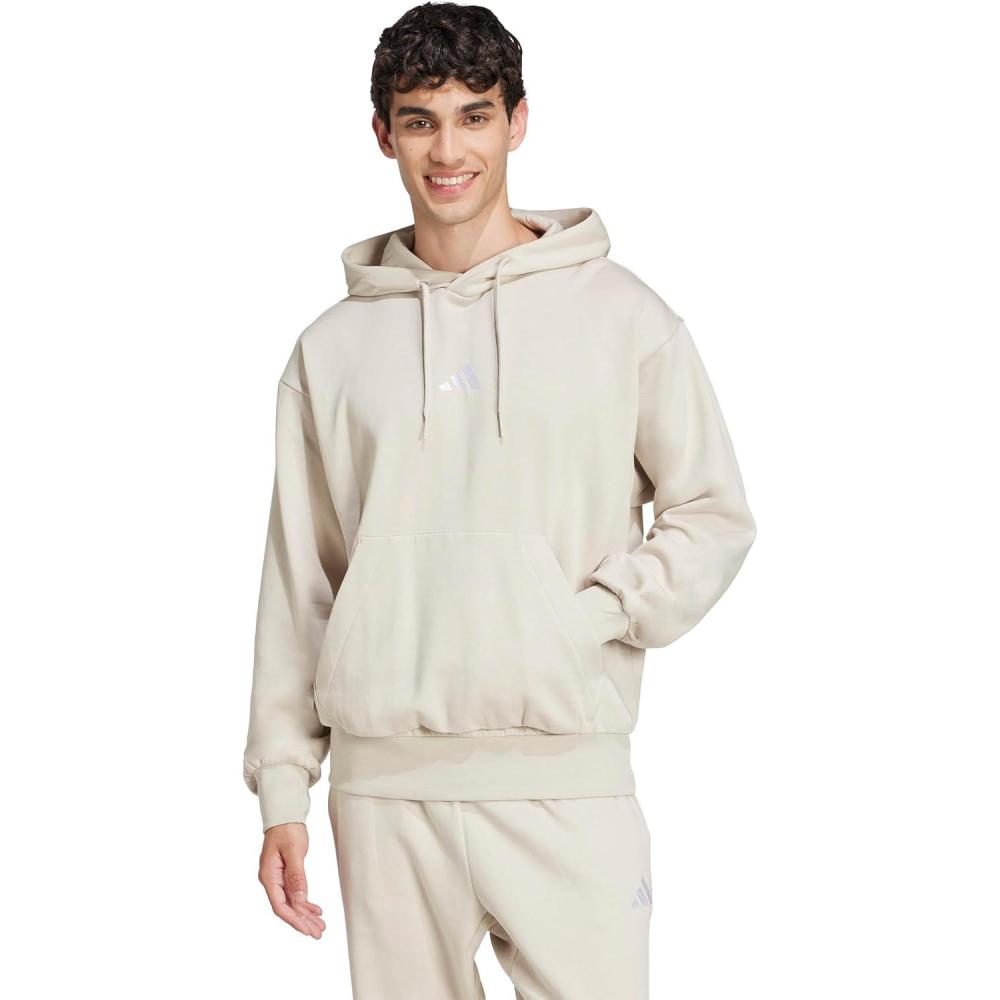 imageadidas Mens Essentials Feelcozy Fleece HoodieWonder AluminaWhite