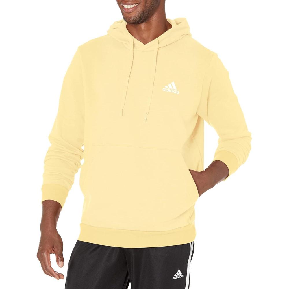 imageadidas Mens Essentials Fleece HoodieAlmost YellowWhite