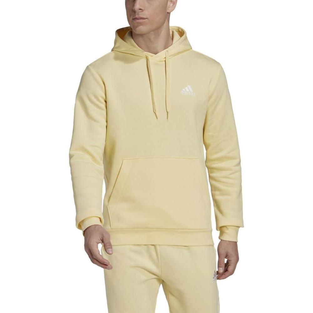 imageadidas Mens Essentials Fleece HoodieAlmost Yellowwhite