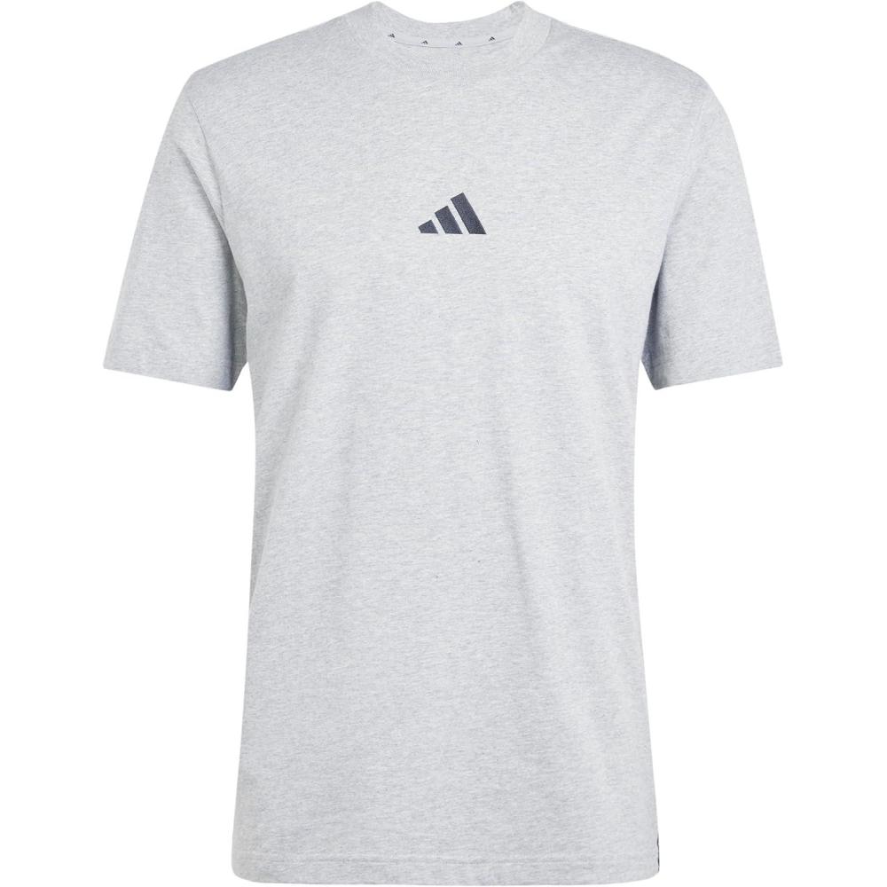 imageadidas Mens Essentials Single Jersey 3Stripes TShirtMedium Grey HeatherBlack