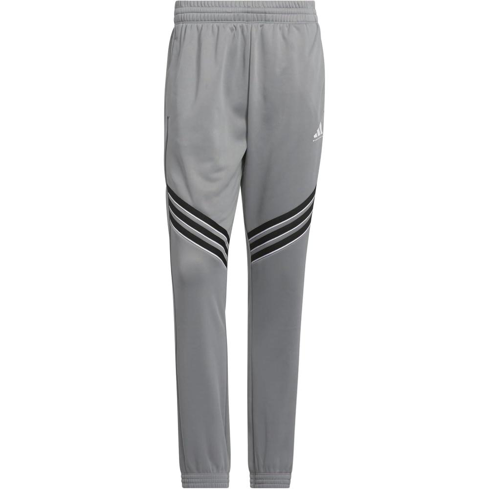 imageadidas Mens Select Foundation Fleece Basketball PantsGreyWhite