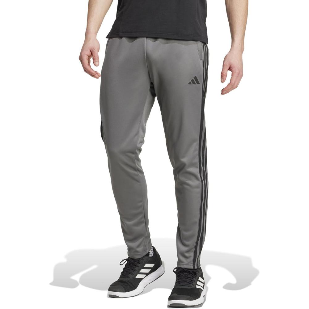 imageadidas Mens Train Essentials 3Stripes PantsGreyBlack