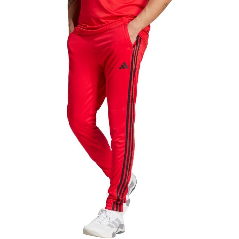 imageadidas Mens Train Essentials 3Stripes PantsPure RubyBlack