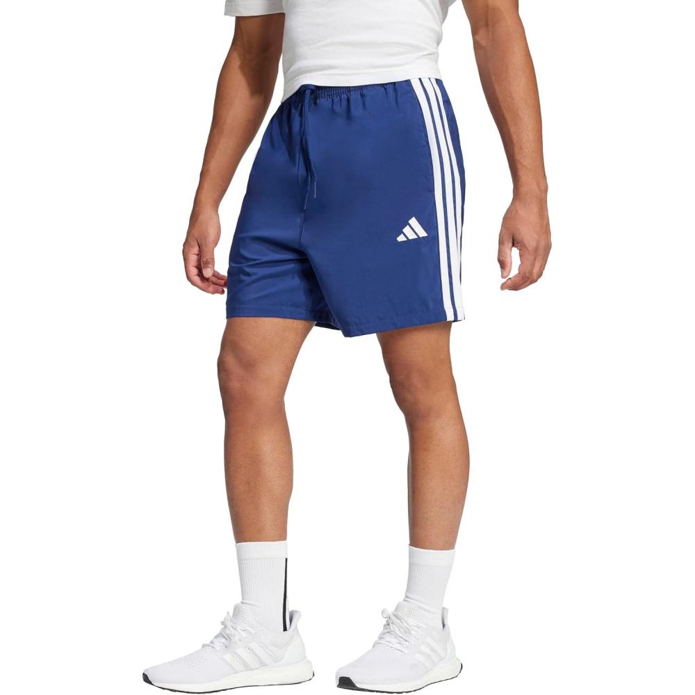imageadidas Originals Mens Essentials 3Stripes Chelsea 7Inch ShortsDark BlueWhite