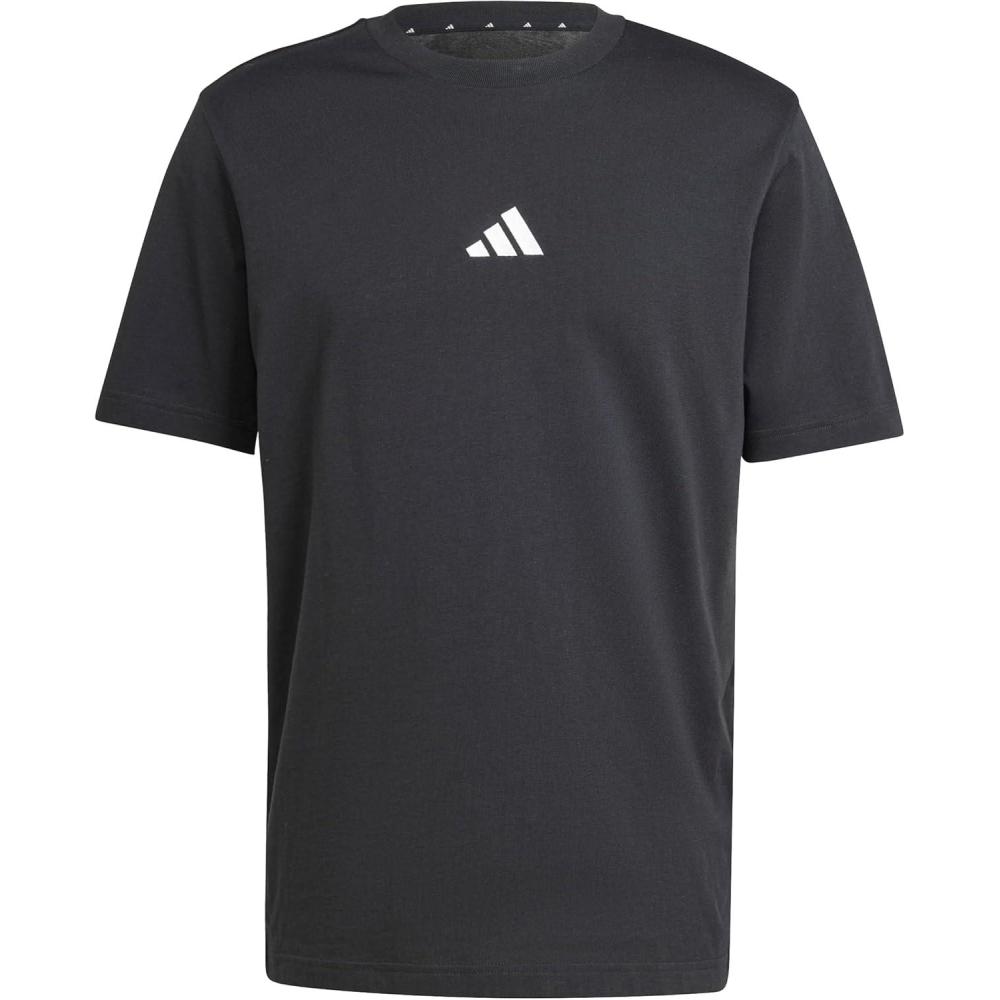 imageadidas Originals Mens Essentials Small Logo Single Jersey TShirtBlackWhite