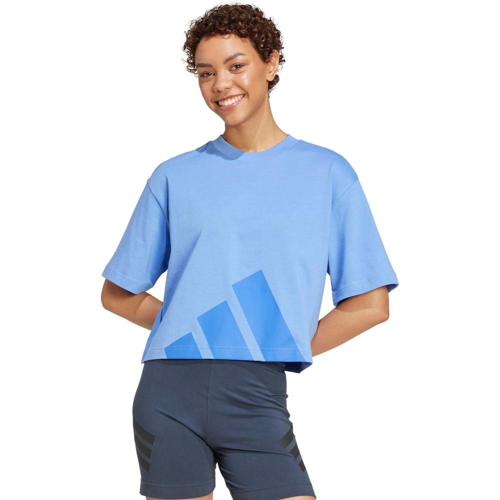 imageadidas Originals Womens Essentials Big Logo Boyfriend TShirtBlue FusionBlue