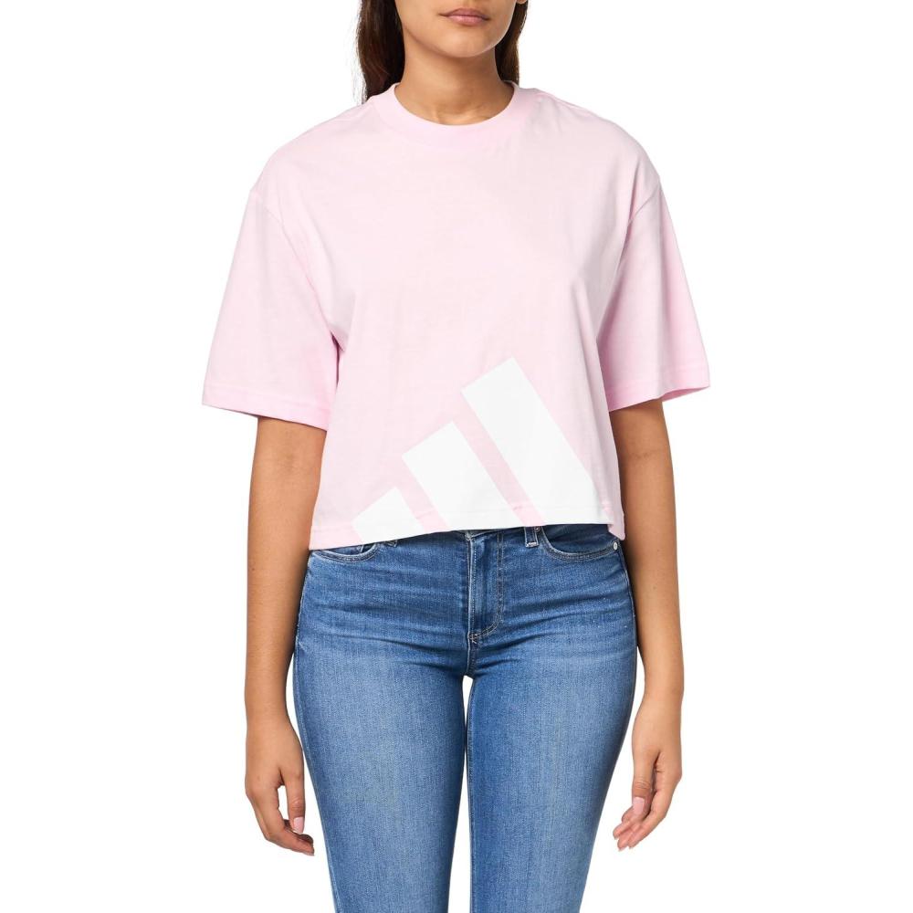 imageadidas Originals Womens Essentials Big Logo Boyfriend TShirtClear PinkWhite
