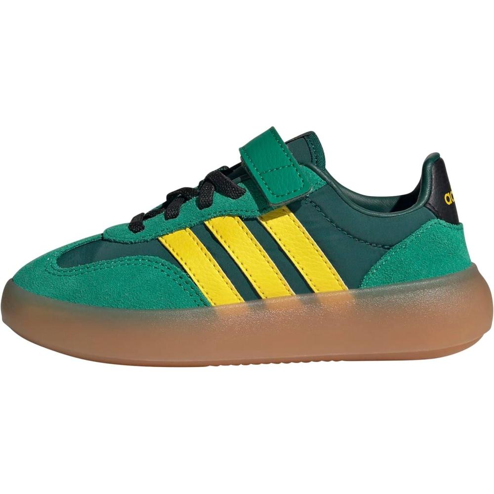 imageadidas UnisexChild Barreda Decode Elastic Lace ampamp Strap SneakerCollegiate GreenYellowCourt Green
