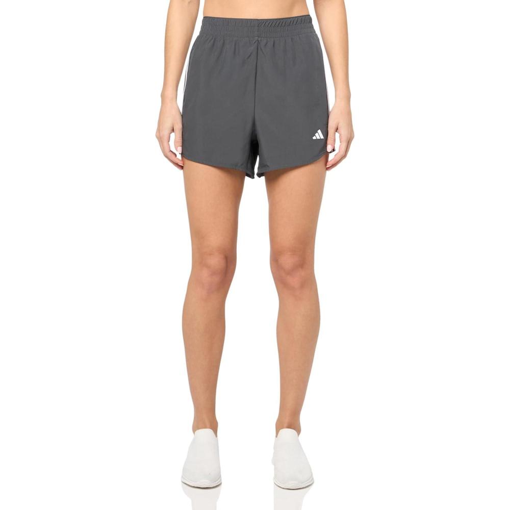imageadidas Womens 3Stripes HighRise Training ShortsGreyWhite