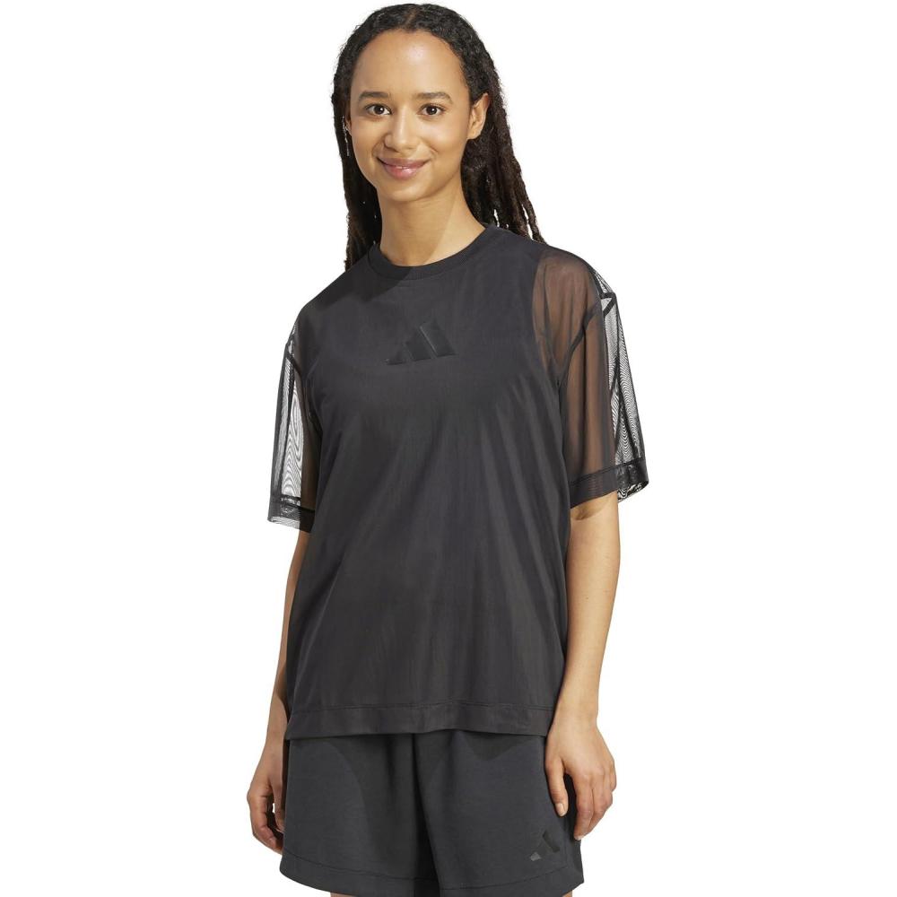 imageadidas Womens All Szn Soft Lux Mesh Loose TShirtBlack