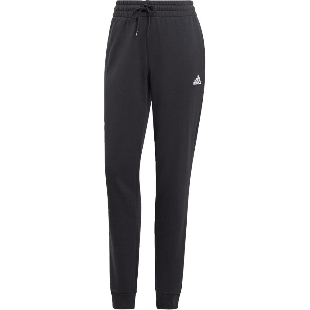 imageadidas Womens Essentials Linear French Terry Cuffed PantsBlackWhite