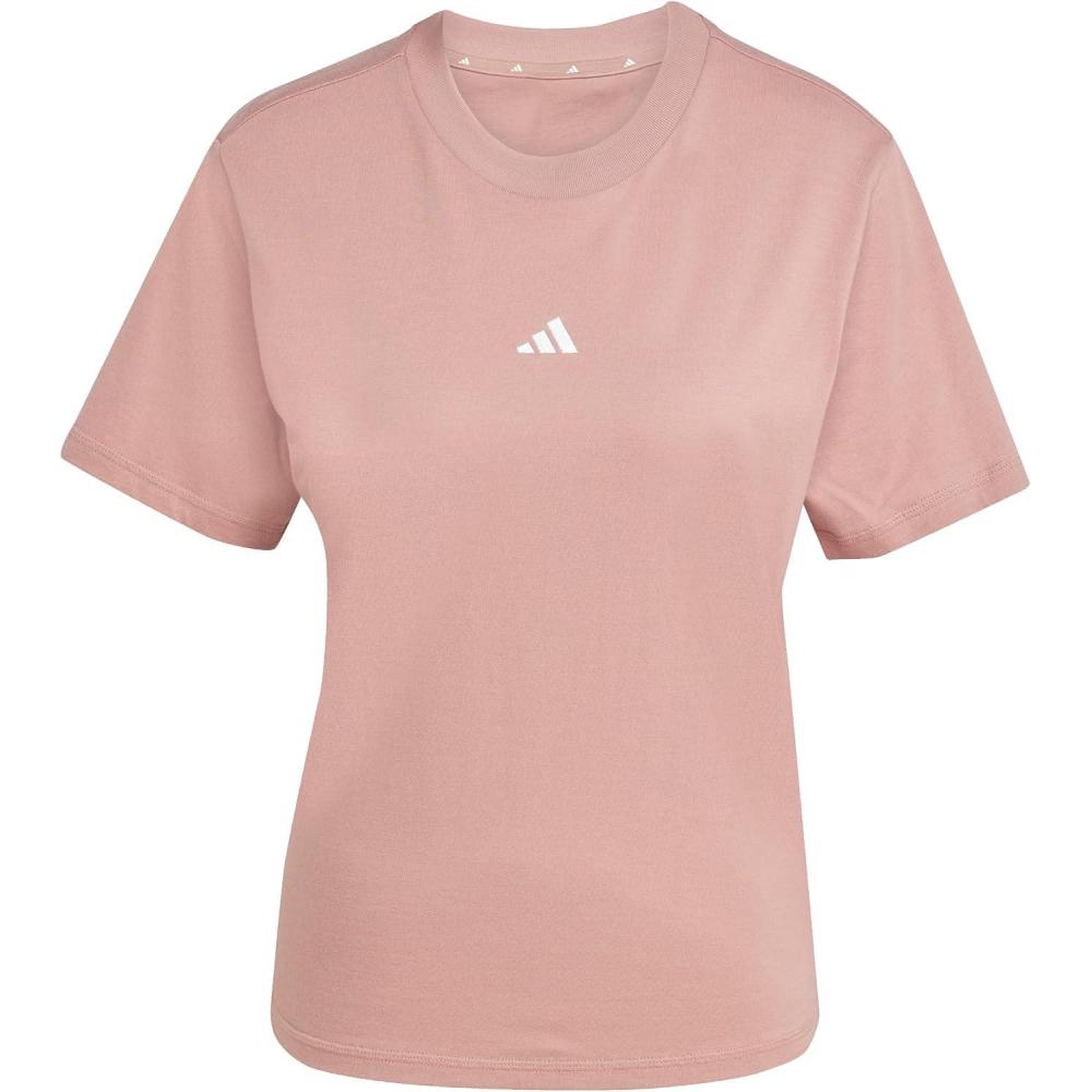 imageadidas Womens Essentials Small Logo Cotton TShirtWarm ClayWhite