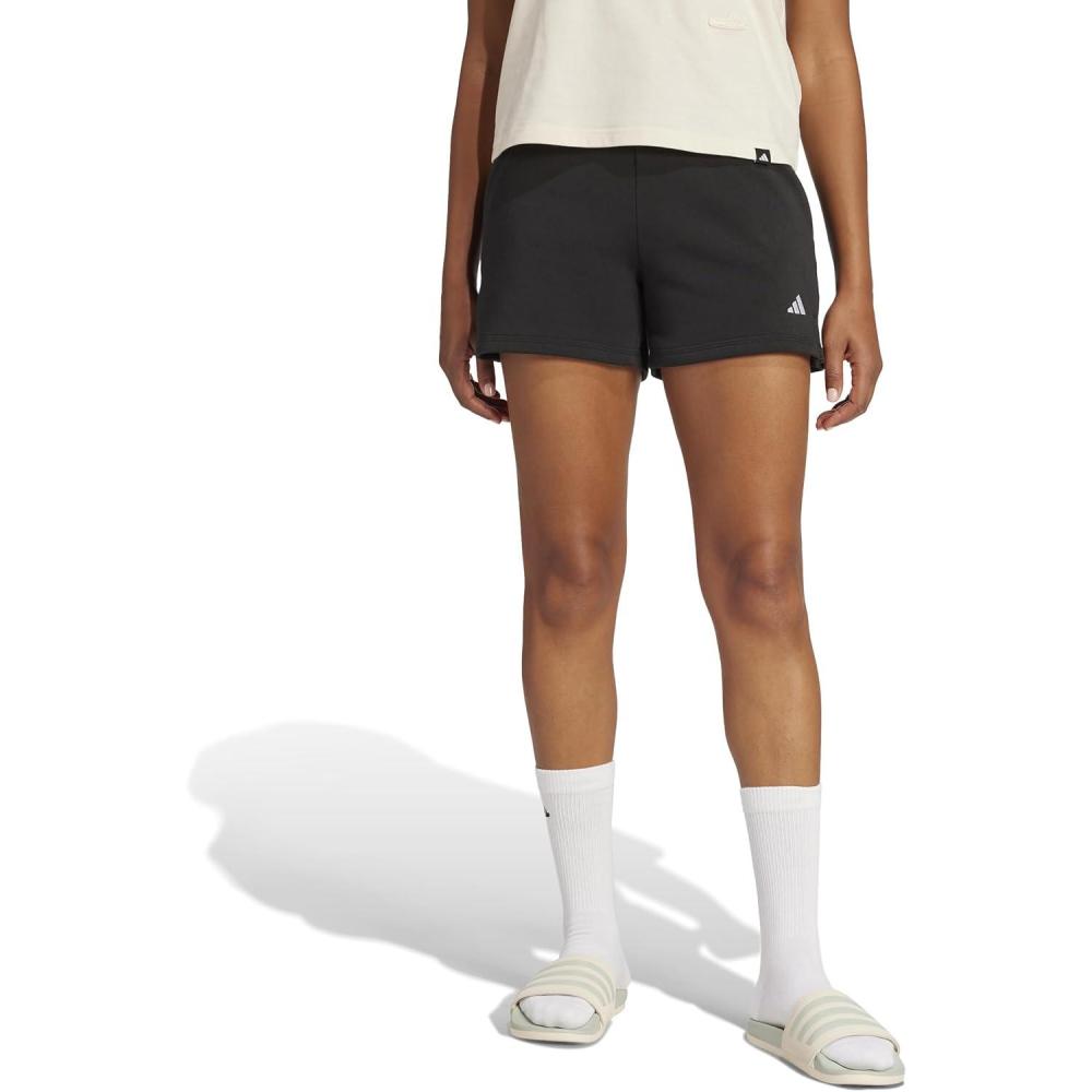 imageadidas Womens Essentials Small Logo Feel Cozy ShortsBlackWhite