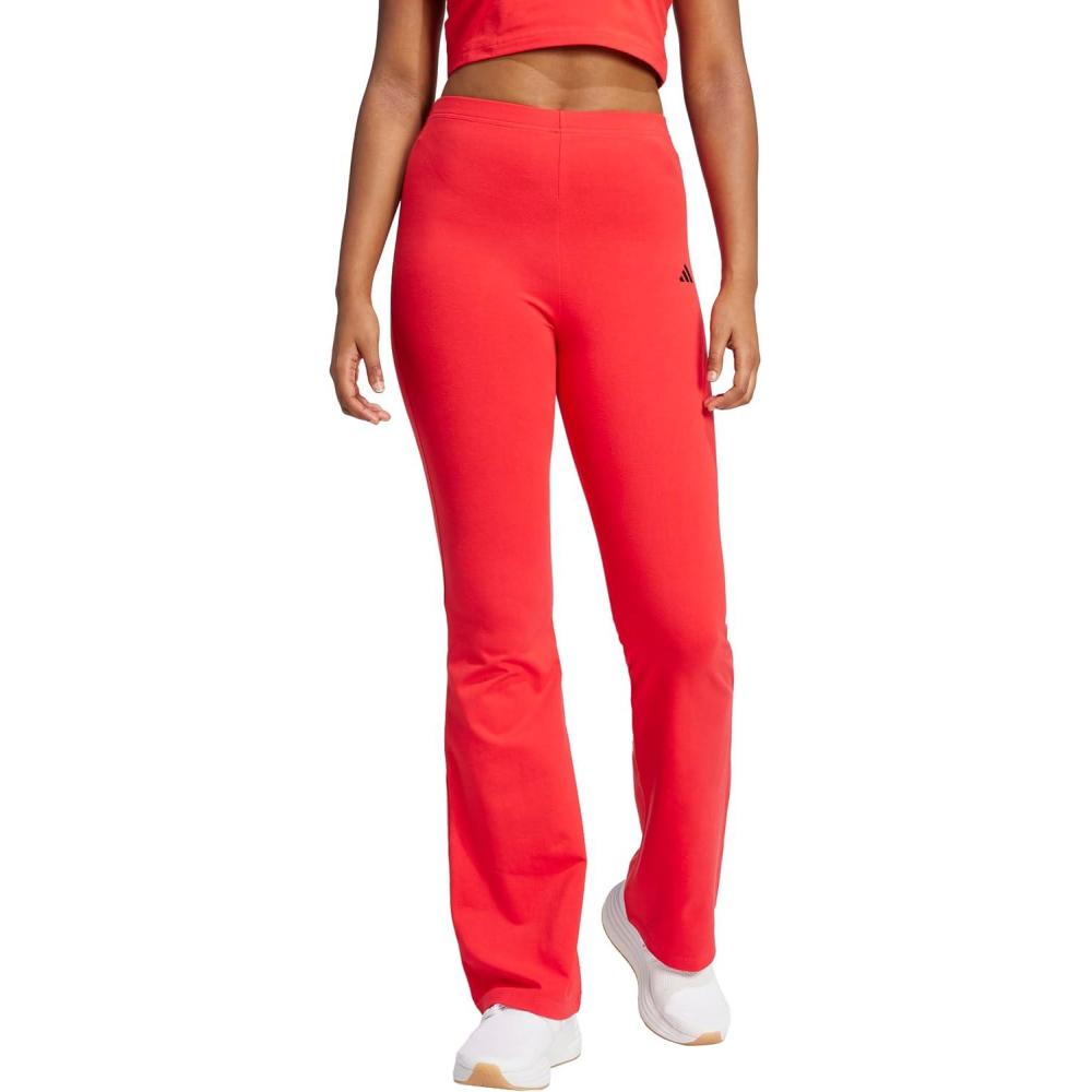 imageadidas Womens Essentials Small Logo Flared LeggingsPure RubyBlack