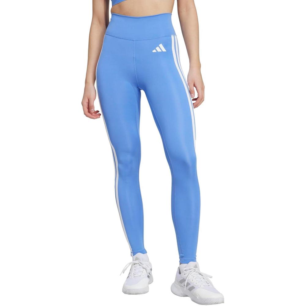imageadidas Womens Optime Essentials 3Stripes 78 Training LeggingsBlue FusionWhite