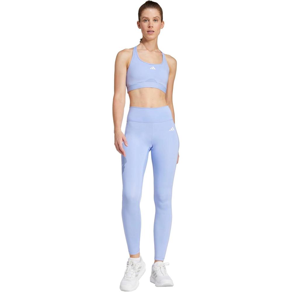 imageadidas Womens Optime Essentials Stash Pocket Full Length LeggingsBlue Spark