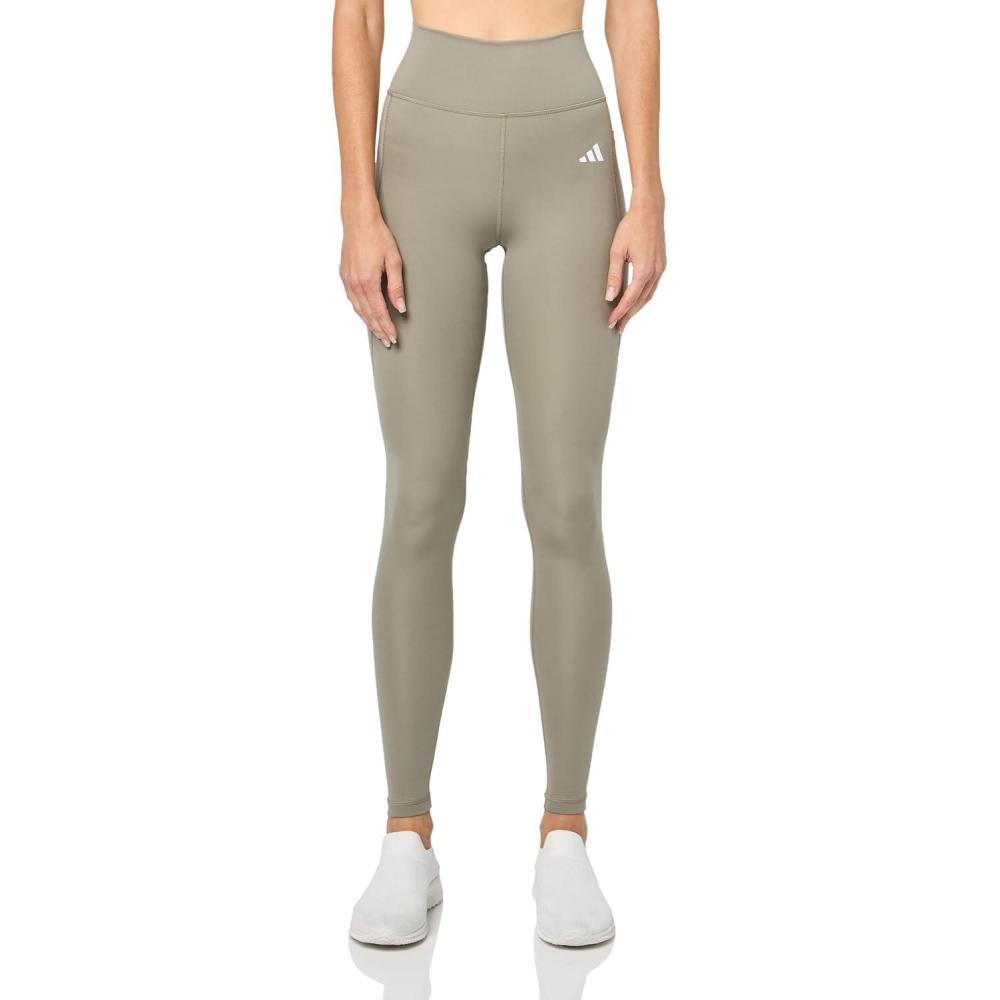 imageadidas Womens Optime Essentials Stash Pocket Full Length LeggingsSilver Pebble
