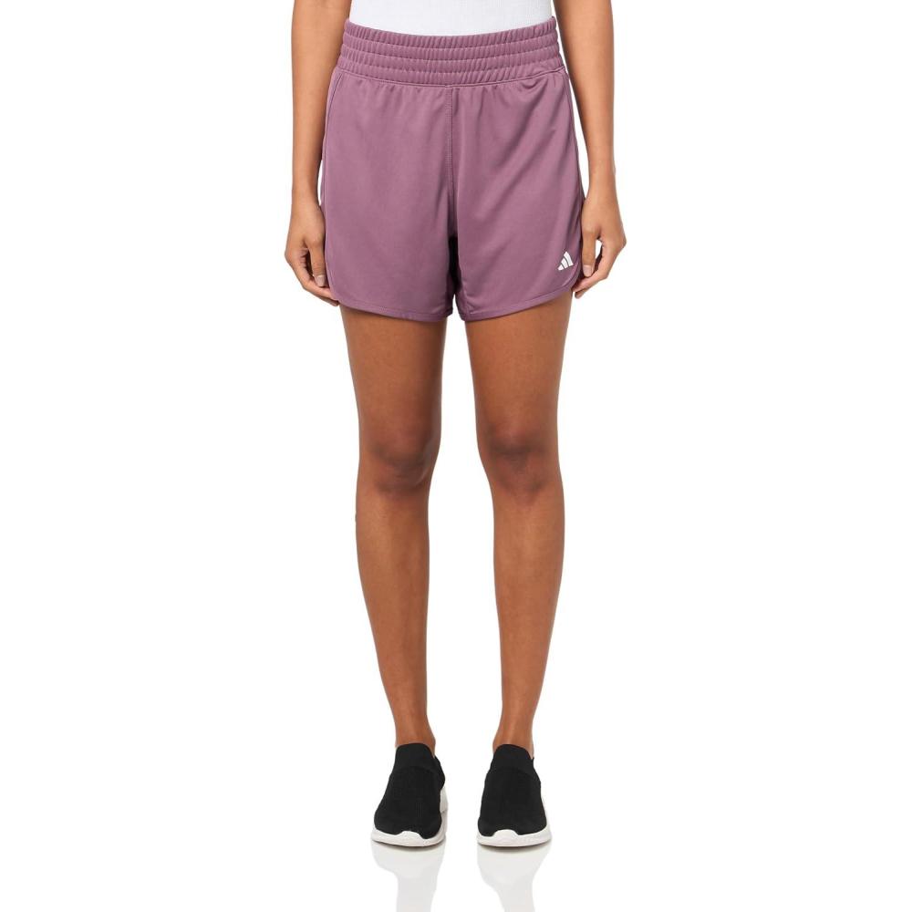 imageadidas Womens Pacer Essentials Knit HighRise Training ShortsShadow Fig