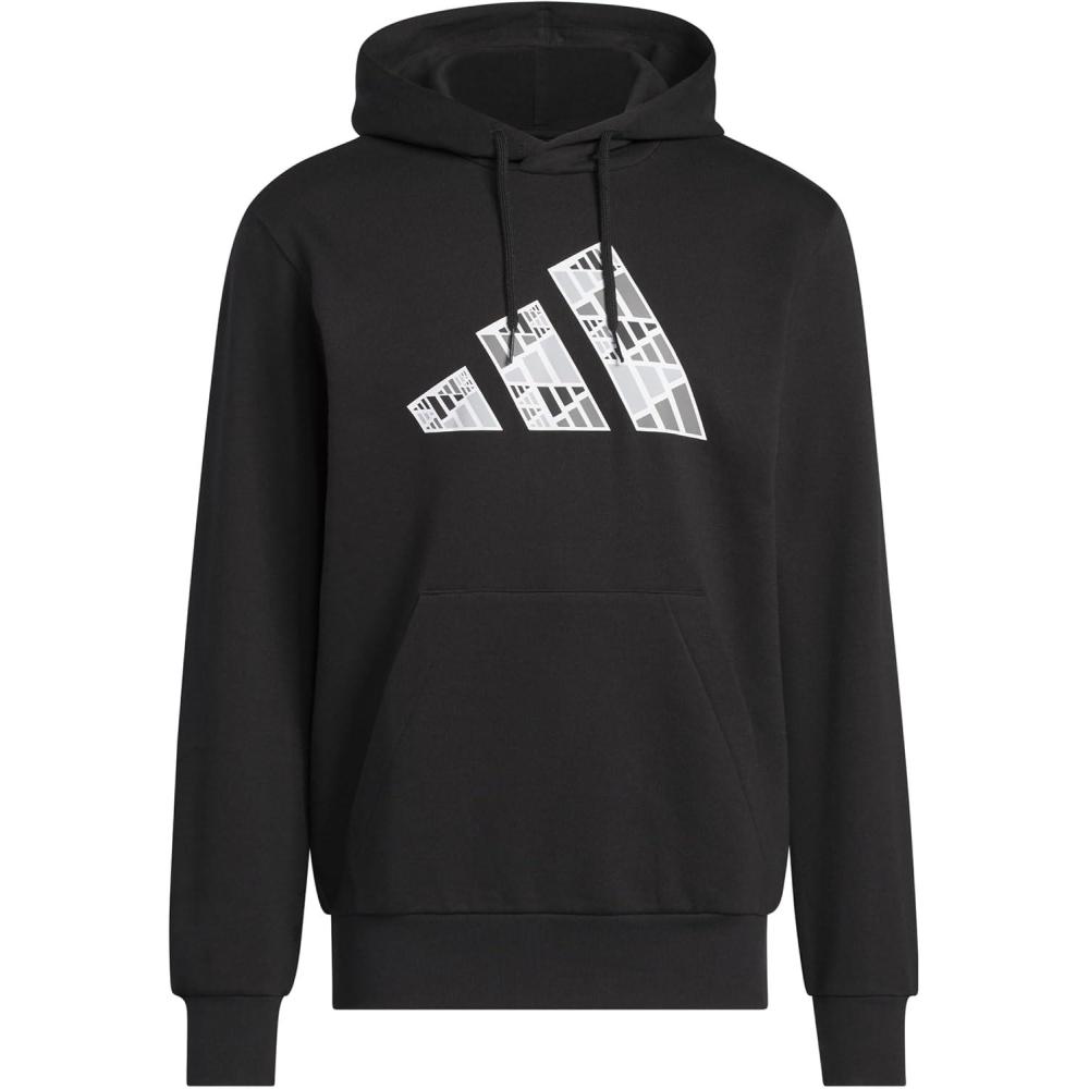 imageadidas mens Big Logo Graphic HoodieBlackWhite