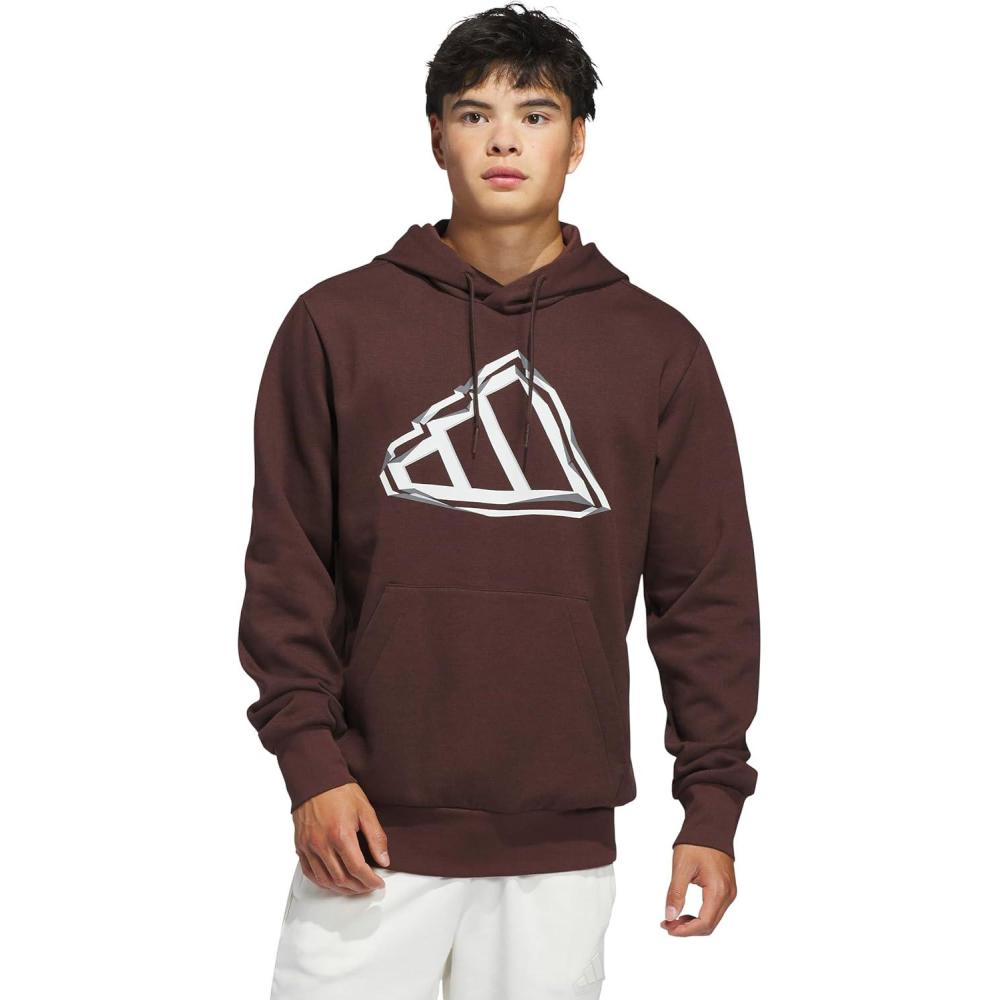 imageadidas mens Big Logo Graphic HoodieShadow Brown