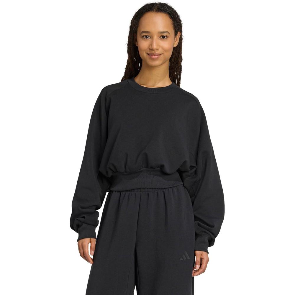 imageadidas womens All Szn Soft Lux Loose SweatshirtBlack
