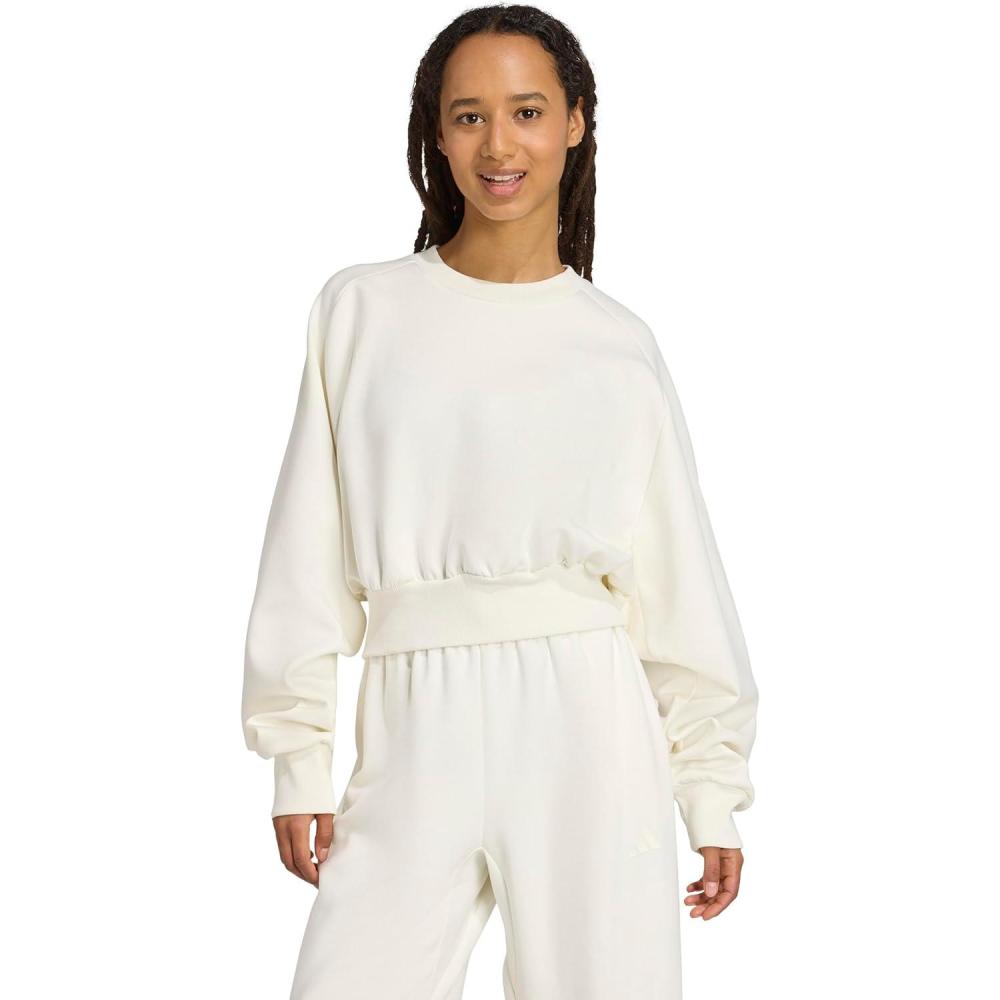 imageadidas womens All Szn Soft Lux Loose SweatshirtOffwhite
