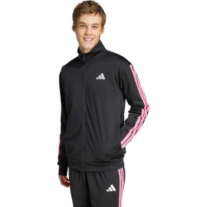 adidas Men’s 3-Stripes Tricot Track Top(Black/Lucid Pink)
