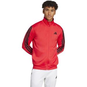 adidas Men’s 3-Stripes Tricot Track Top(Pure Ruby)