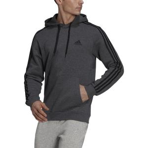 adidas Men’s Essentials Fleece Hoodie(Dark Grey Heather-black)
