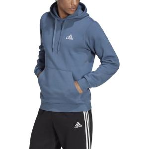 adidas Men’s Essentials Fleece Hoodie(Wonder Steel/Whiite)