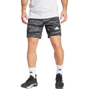 adidas Men’s Train Essentials All Over Printed Shorts(Black/Grey)